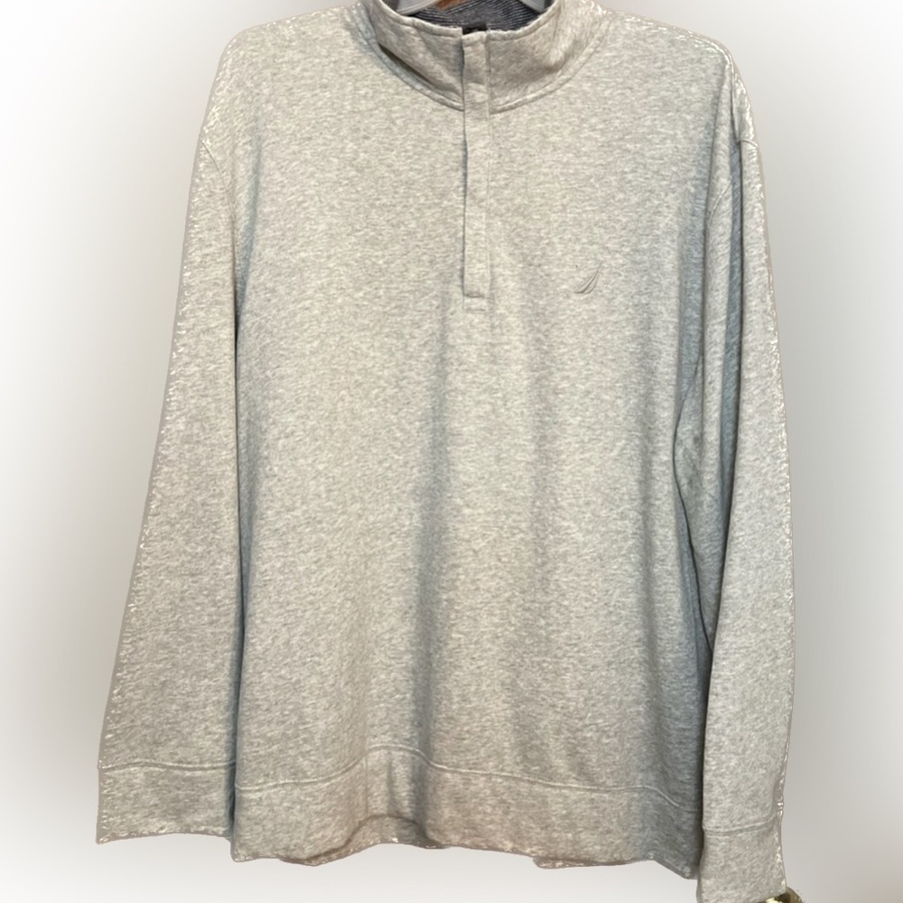 ⭐️Nautica - NWOT - 1/4 Zip - Fleece Lined - Sweatshirt - Gray - XXL